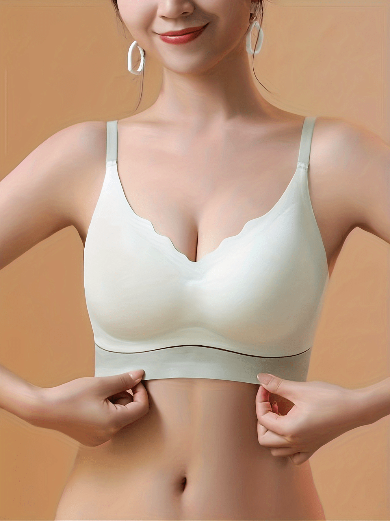 Wireless Colorblock Bra Full Coverage Breathable Women's Lingerie