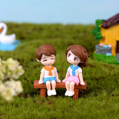 3pcs Couple Ornaments Fairy Garden Home Decor Yard Decoration Resin Crafts