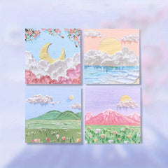 4pcs Painting Style Sticky Notes Set For Girls