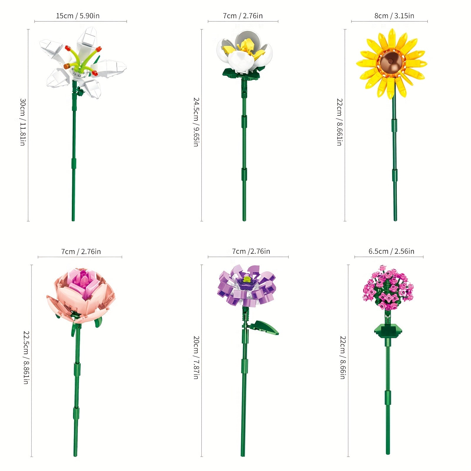 Brick Flower Block Bouquets - Birthday & Holiday Decor