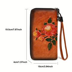 Women's Vintage Leather Handbag with Top Cowhide Large Capacity Phone Bag