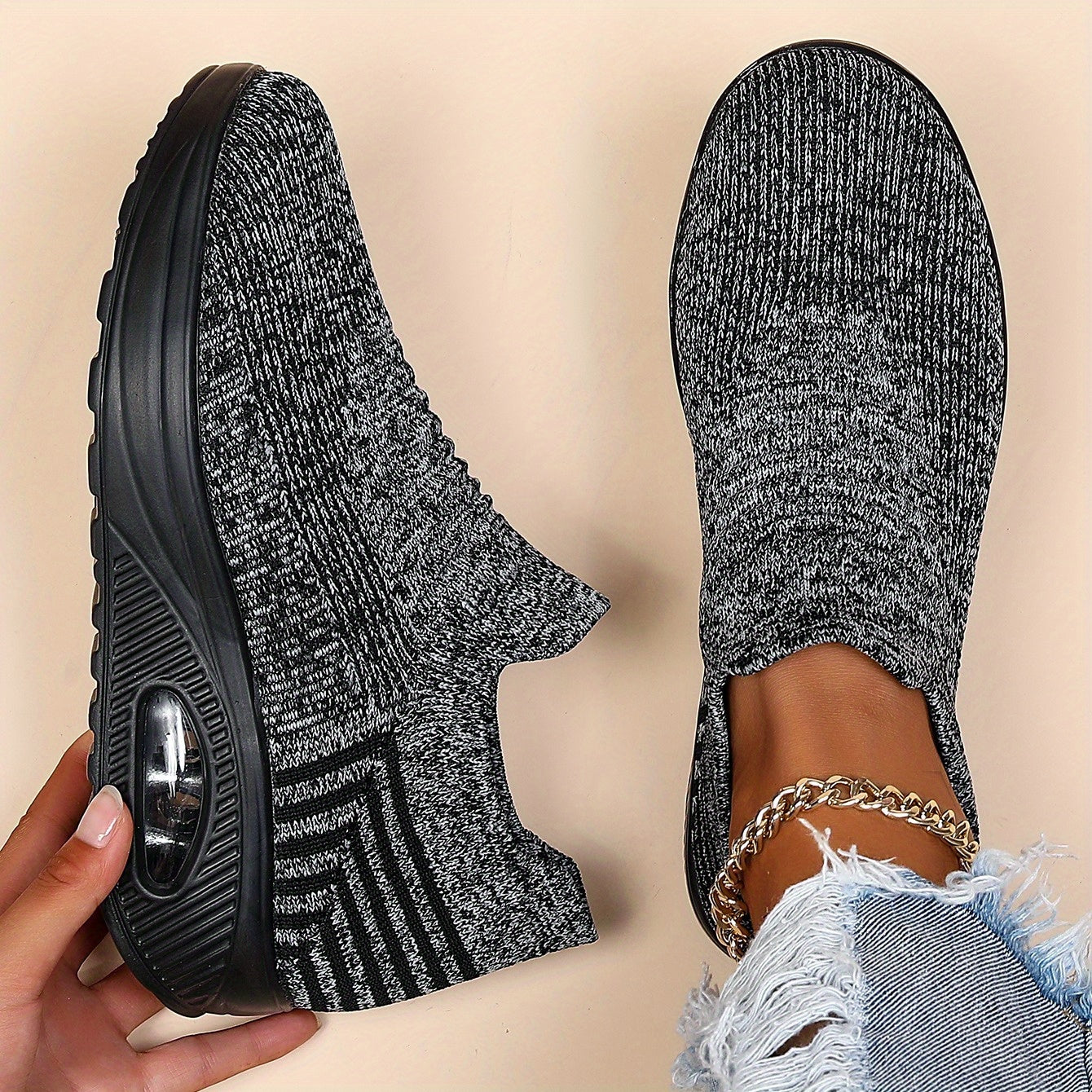 Women's Slip-On Breathable Casual Sneakers with Air Cushion