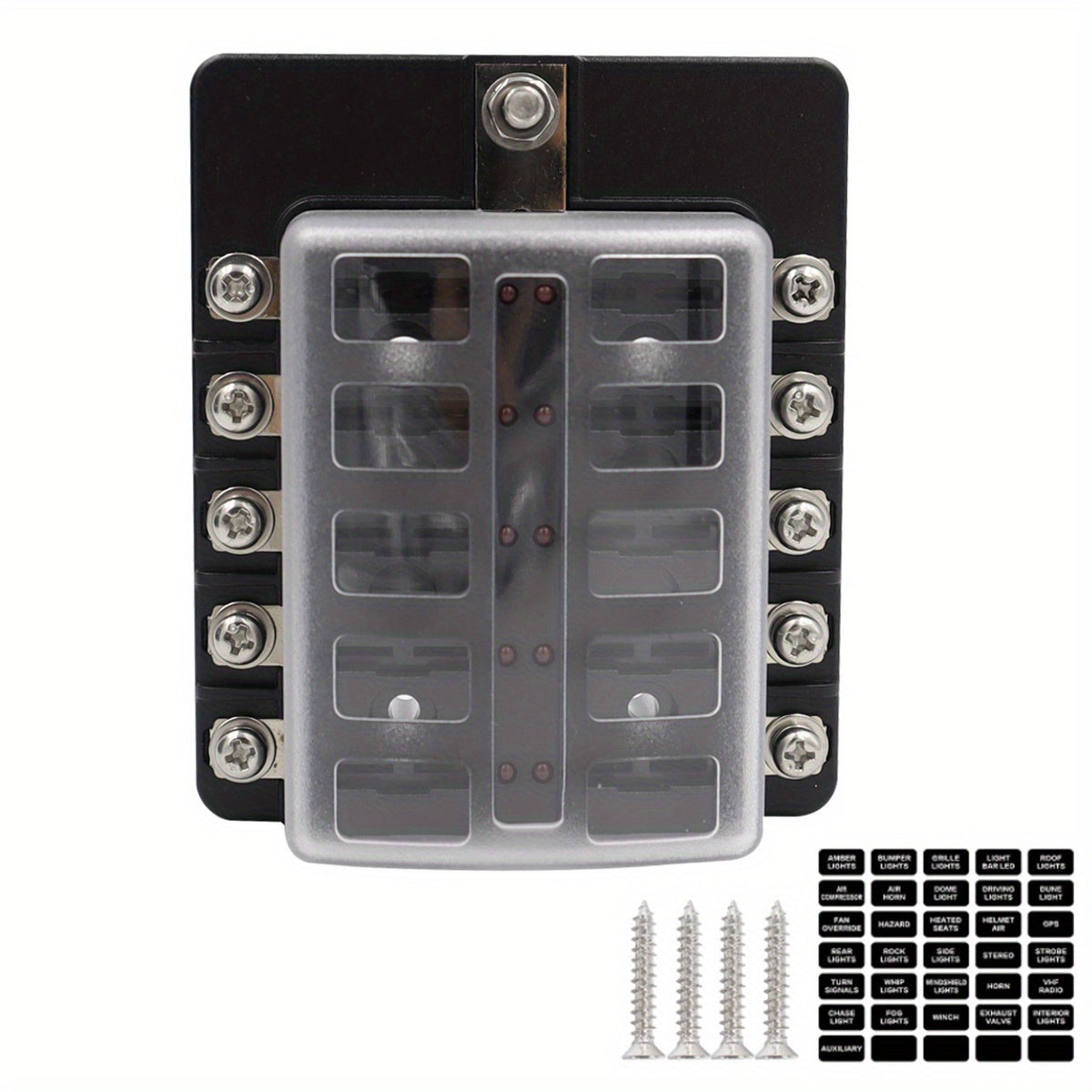 6 8 10 12 Way Fuse Box Holder LED Indicator Car Marine Caravan