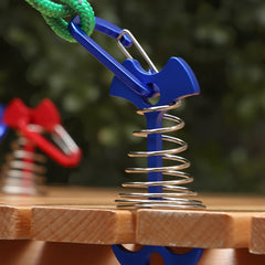 Aluminium Deck Anchor Pegs Carabiners Fishbone Stakes & Cord Adjusters