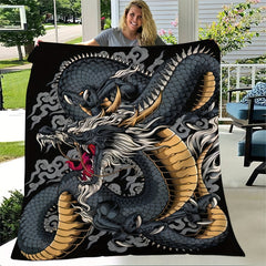 Dragon Printed Throw Blanket For Home & Travel
