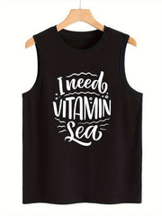 Sleeveless Sports Vest Round Neck Casual Top