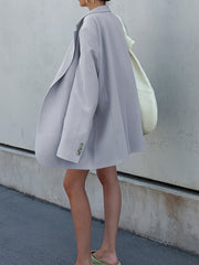 Oversized Lapel Neck Blazer Casual Long Sleeve Blazer for Women