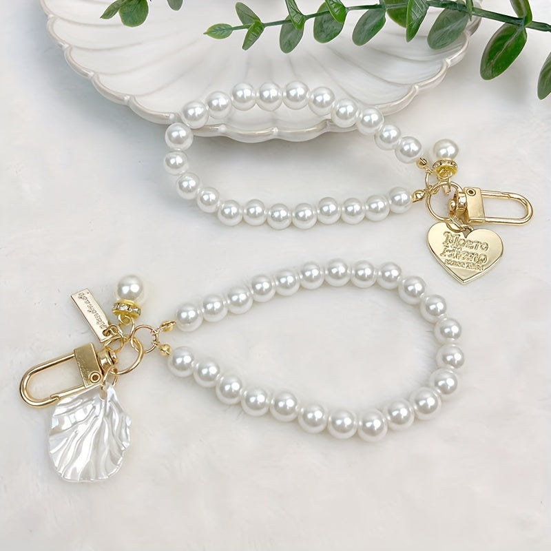 Pearl Love Pendant Keychain Bag Purse Decorations Small Gift Women