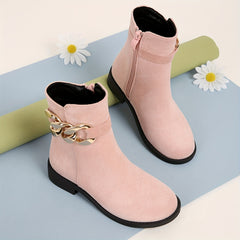 Girls Lightweight Non Slip Boots with Zipper