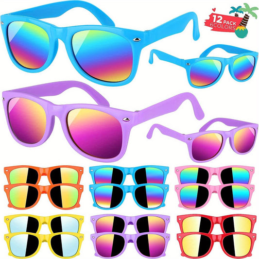 12 Kids' Neon Sunglasses UV400 Protection Pool Party Favors