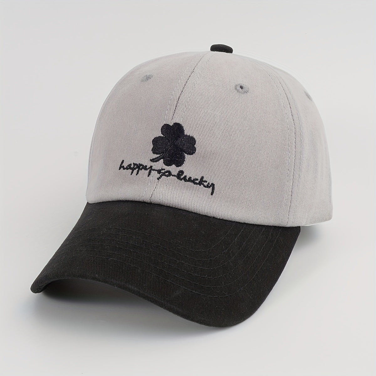 Lucky Clover Embroidery Baseball Cap Unisex Adjustable Sun Hat