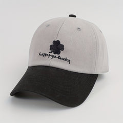 Lucky Clover Embroidery Baseball Cap Unisex Adjustable Sun Hat