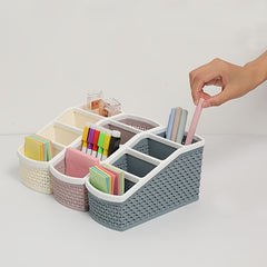 4 Grid Plastic Desktop Remote Control Storage Rack