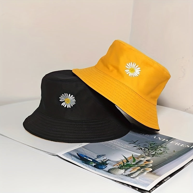 Small Daisy Double Sided Fisherman Hat Sun Visor Chrysanthemum Spring Summer