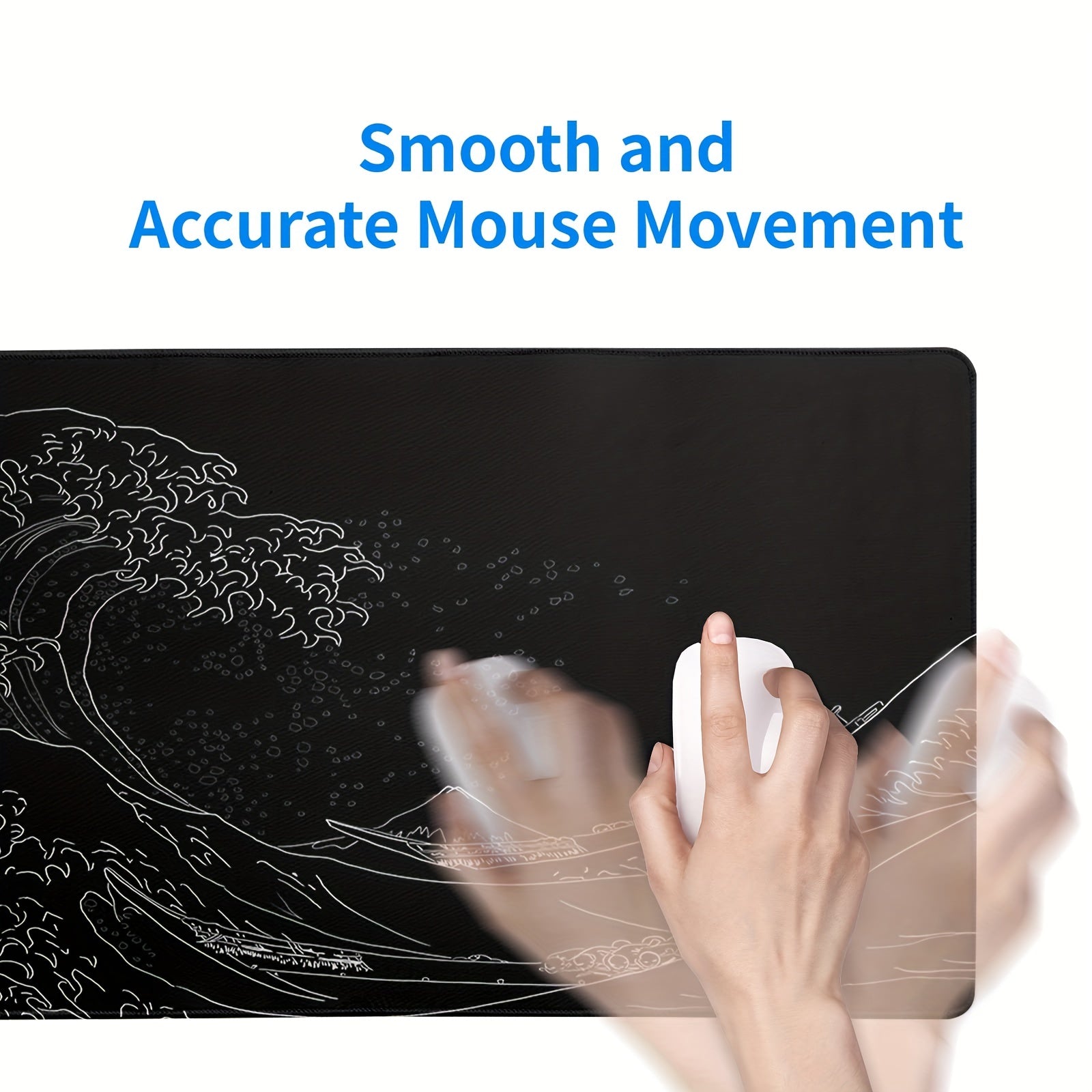 Japan Sea Wave Large Mouse Pad Extended
