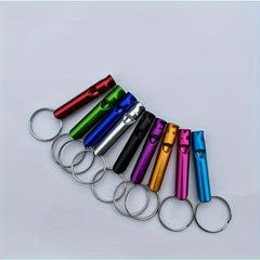 4pcs Outdoor Survival Whistle Metal Keychain
