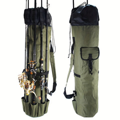 Portable Folding Fishing Rod Reel Bag Cylindrical Fishing Bags