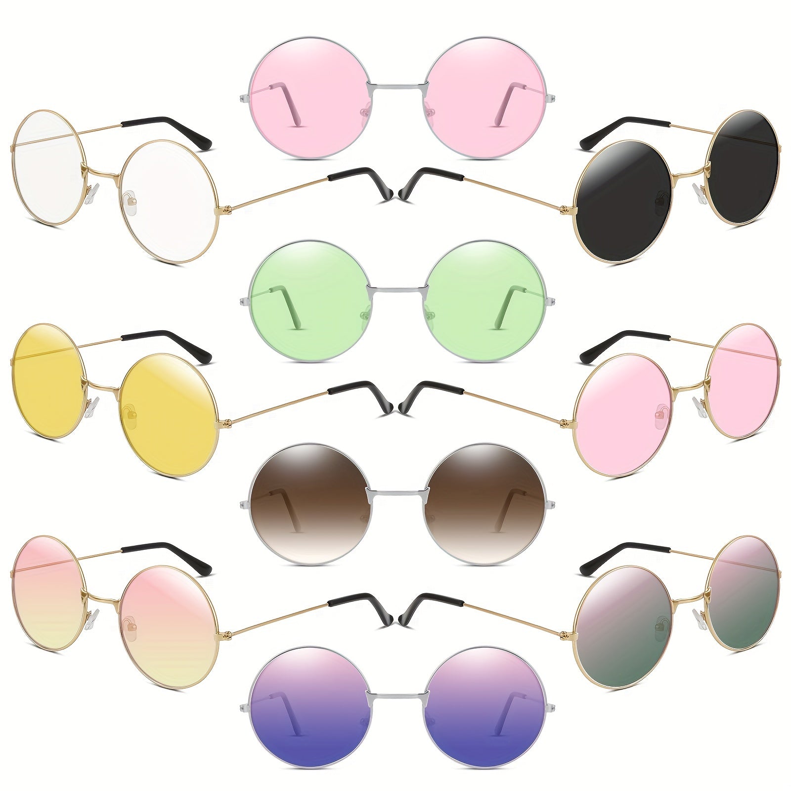 10 Pairs Kids Round Frame Sunglasses UV Protection Sunshade