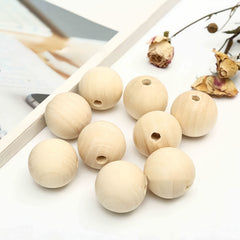 50pcs 16mm Wood Beads Natural Unfinished Round Wooden Loose Beads for Crafts DIY