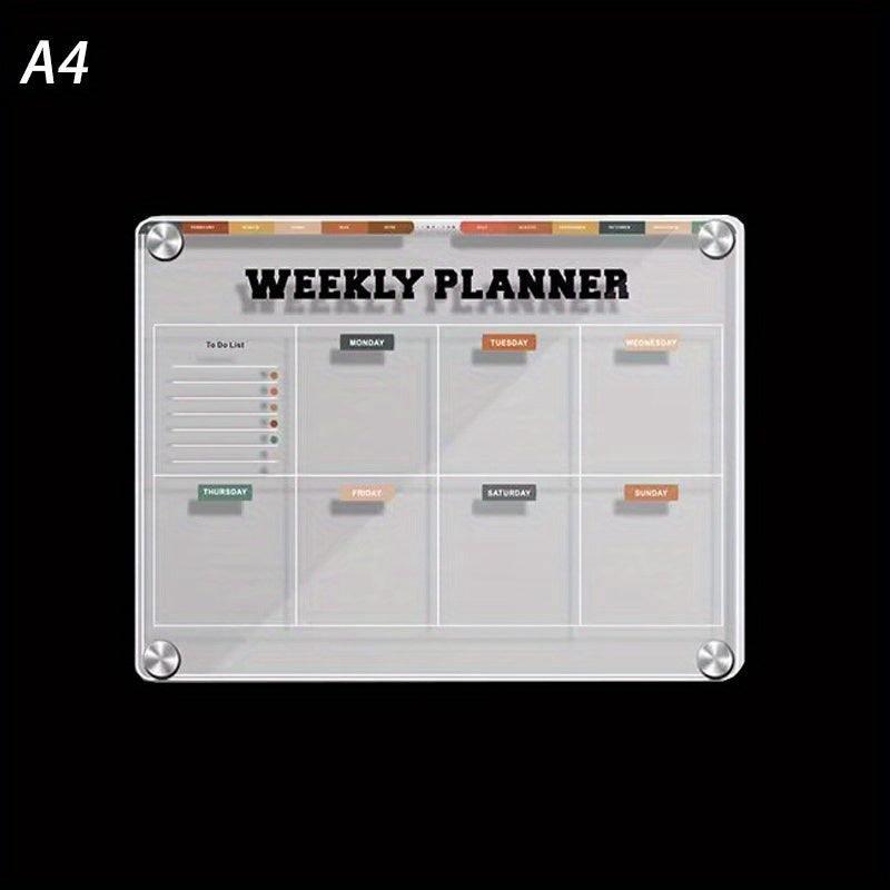 Small Transparent Acrylic Planner Magnetic Board Self Discipline Punching