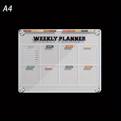 Small Transparent Acrylic Planner Magnetic Board Self Discipline Punching