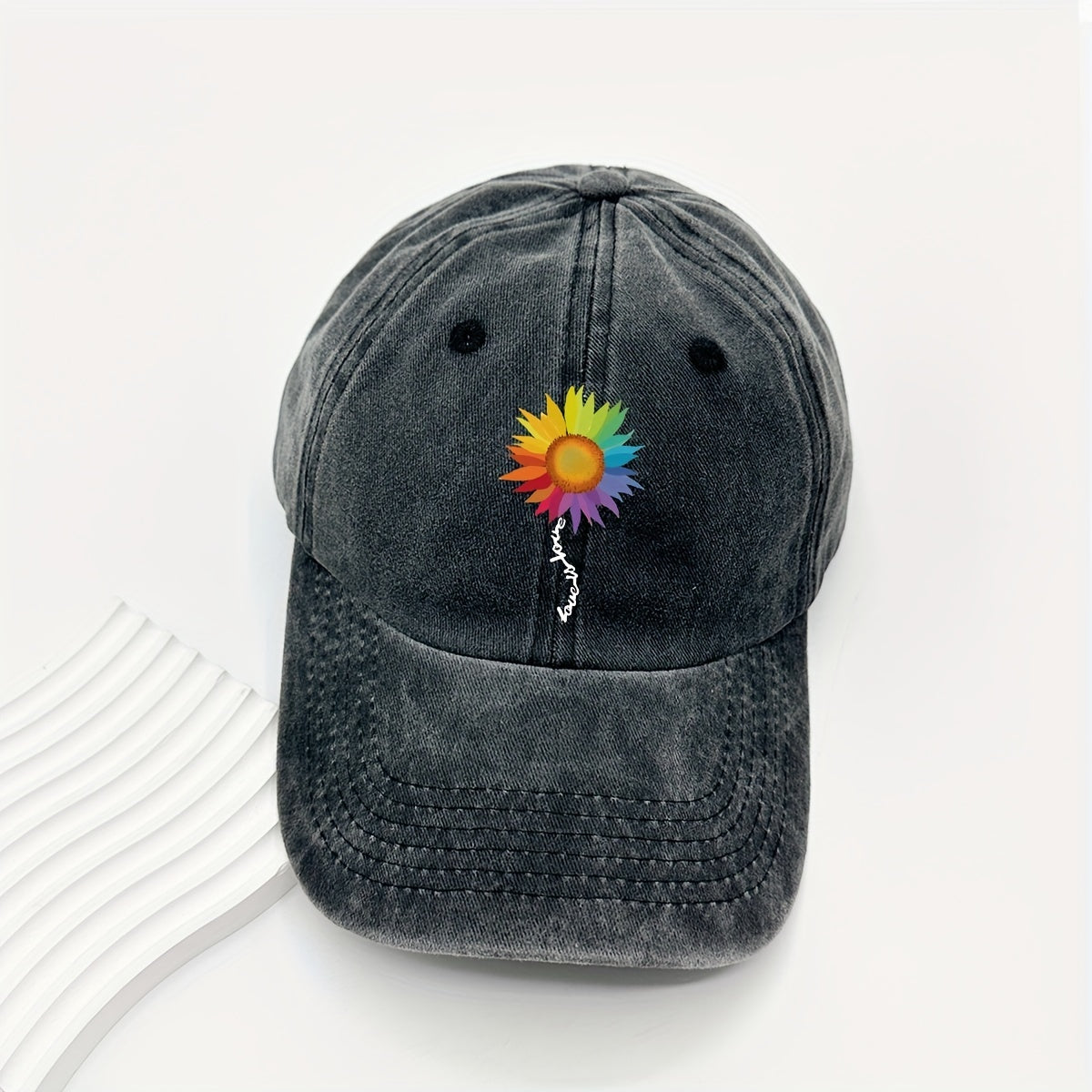 Rainbow Sunflower Baseball Cap for Sun Protection