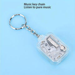 Mini Music Box Keyring Acrylic Travel Key Ring Purse Backpack Charm Gift