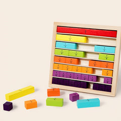 Wooden Fractions Toy Number Decomposition Puzzle Board for Kids