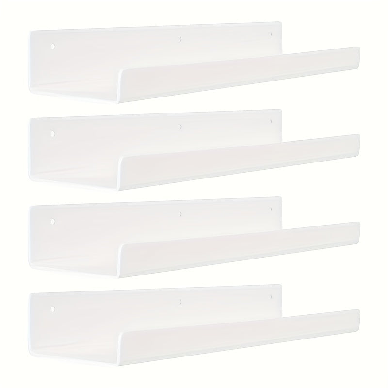 Acrylic Floating Shelves Wall Mounted Bookshelves Thick