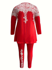 Women's Plus Graphic Print Tee & Leggings Set