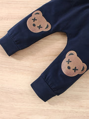 Baby Boy's Bear 2pcs Sweatshirt & Sweatpants Set for Spring Fall