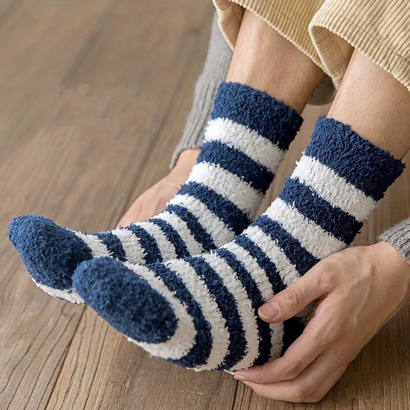 5 Pairs Fuzzy Slipper Socks Winter Cozy Warm Home Sleeping Socks