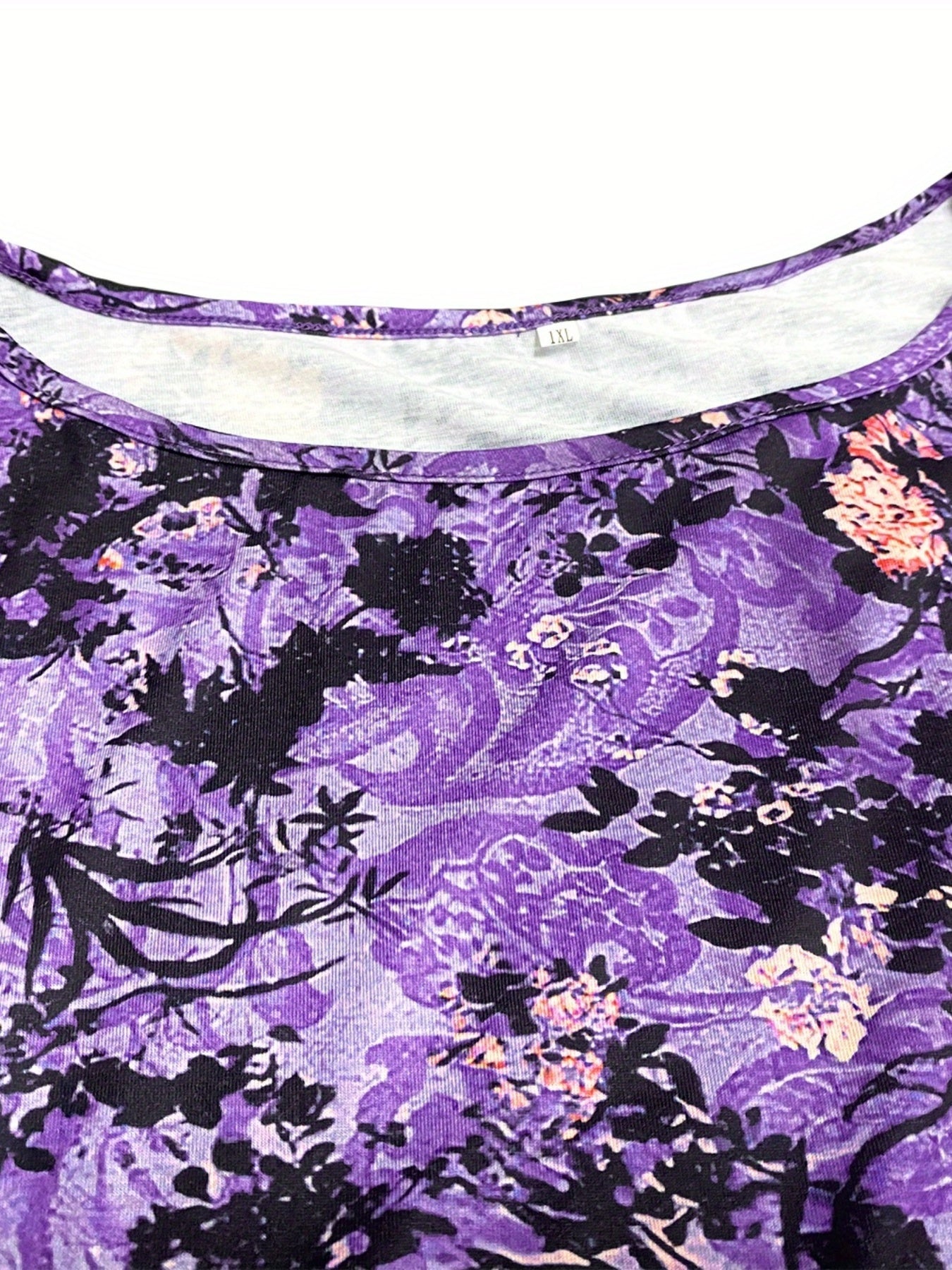 Casual Dress Women's Plus Floral Print Long Sleeve Dress