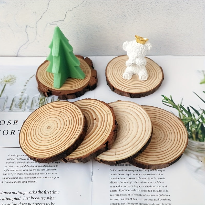 Gypsum Aromatherapy Candle Base Wooden Chip Round Decorative Tray