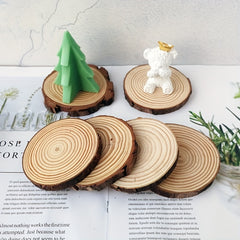 Gypsum Aromatherapy Candle Base Wooden Chip Round Decorative Tray