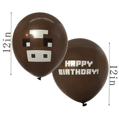 24pcs Pixel Theme Balloons Gamer Birthday Party Supplies