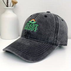 Rainbow Embroidery Unisex Baseball Cap Washed Distressed Dad Hat Adjustable Golf
