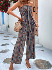 Ethnic Print Wide Leg Jumpsuit for Women