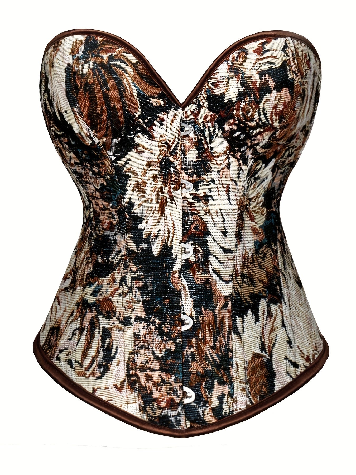 Floral Print Strapless Corset Push Up Lace Body Shaper Lingerie