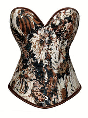 Floral Print Strapless Corset Push Up Lace Body Shaper Lingerie