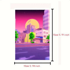 50pcs Neon City Night Postcard Wall Collage Kit for Japan Scenery Photo Decor