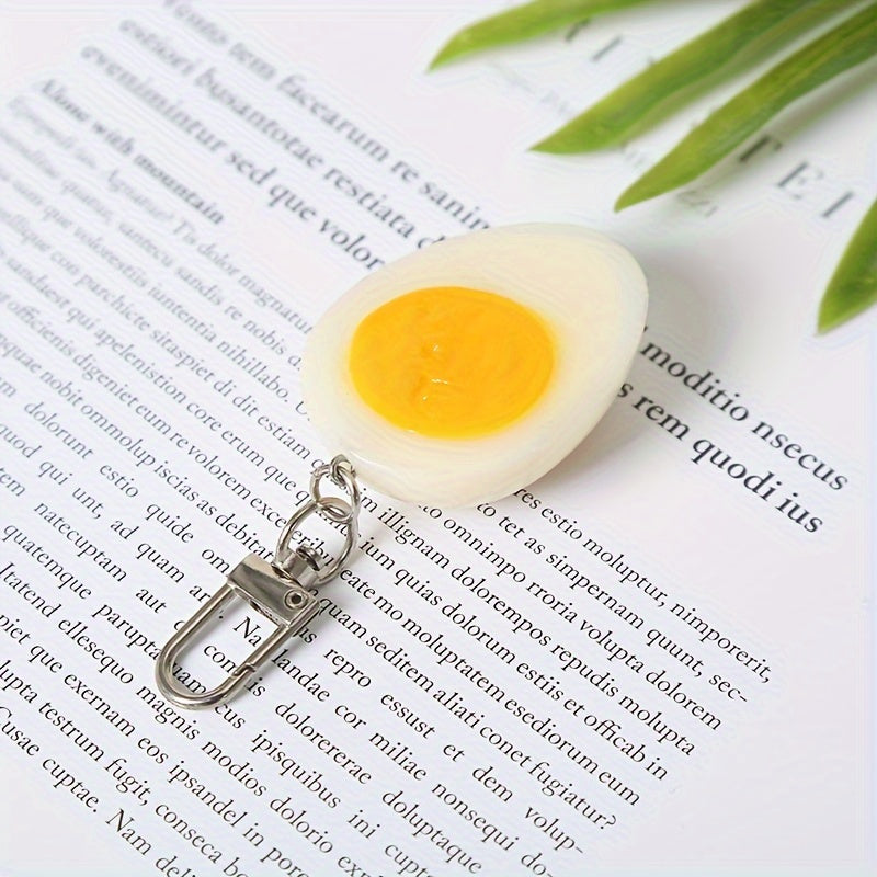 PVC Boiled Egg Keychain Bag Backpack Pendant Car Keychain
