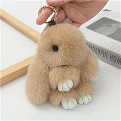Cartoon Rabbit Doll Keychain Plush Animal Key Ring Purse Bag Backpack Car Charm