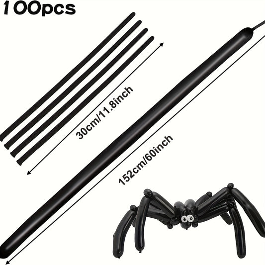 100pc Twisted Spider Latex Balloons for Halloween Decor