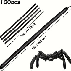100pc Twisted Spider Latex Balloons for Halloween Decor