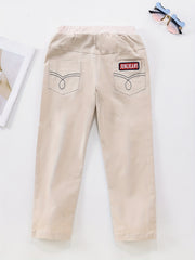 Boys Embroidery Letter Casual Pants Spring Autumn Kids Clothing