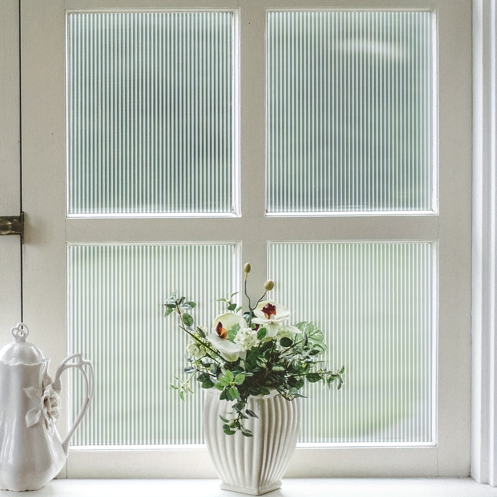Reeded Glass Window Film Privacy Frosted Vinyl 3D Decorative Decals