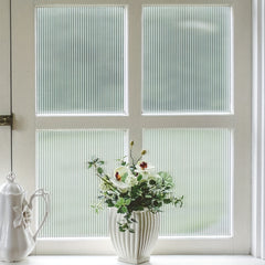 Reeded Glass Window Film Privacy Frosted Vinyl 3D Decorative Decals