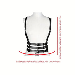 Punk Adjustable Harness Belt Rivet Waistband Sexy Chest Harness Suspenders