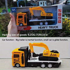 Flatbed Trailer Transport Car with Small Car